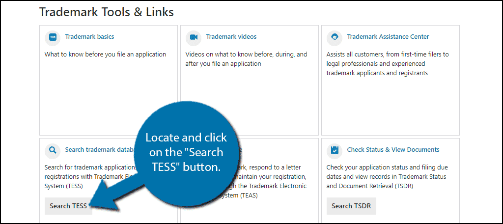 Localice y haga clic en el botón "Buscar TESS".