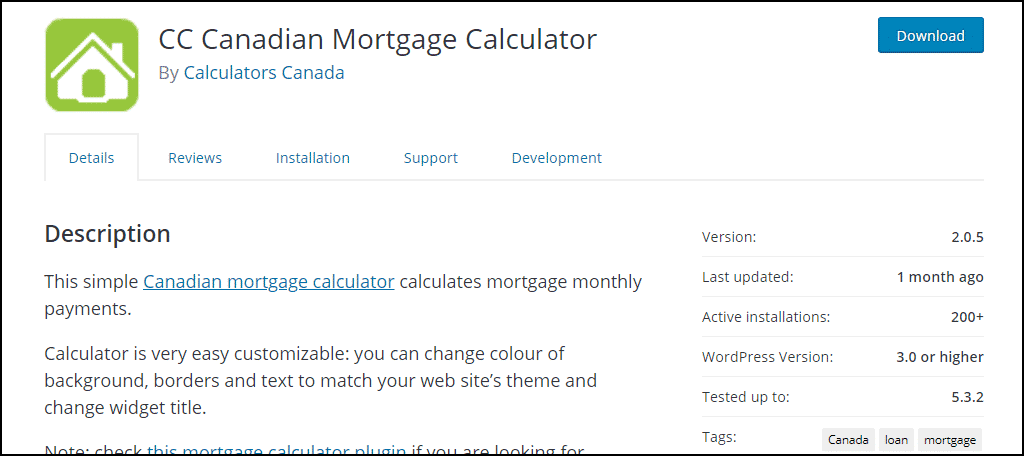Complemento CC Canadian Mortgage Calculator