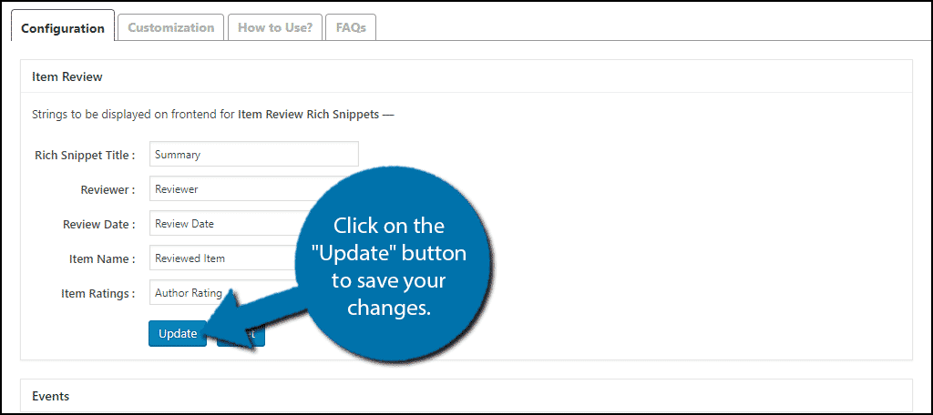 Haga clic en el botón "Actualizar" para guardar los cambios.