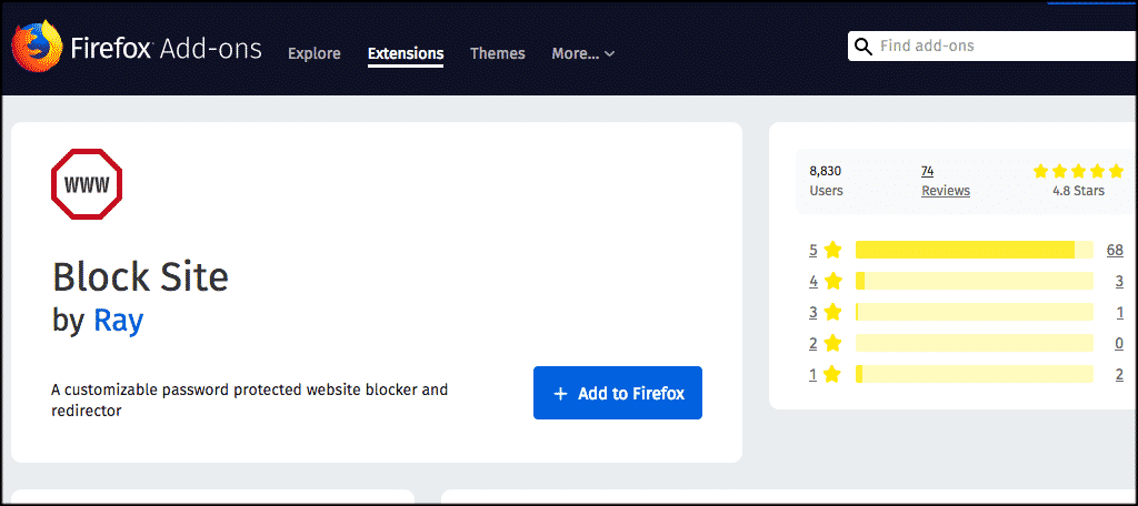 Haga clic en el botón azul Agregar a Firefox